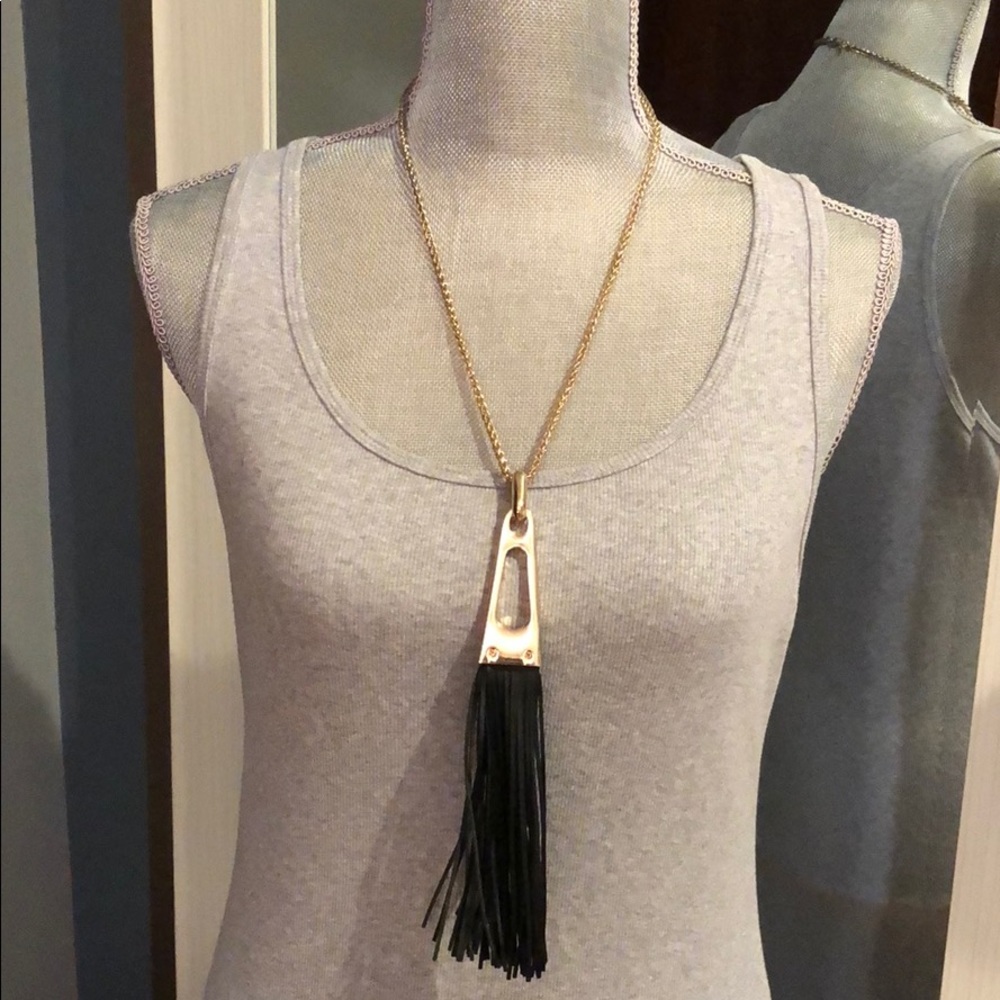 Banana Republic gold toned and leather necklace